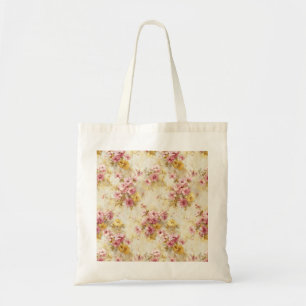 Bolsa Tote Padrão Floral em Aquarela Vintage