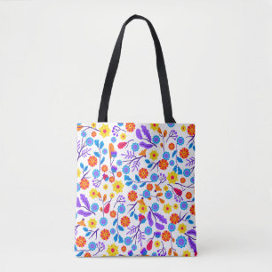 Bolsa Tote Padrão Floral Exótico Colorido-23165