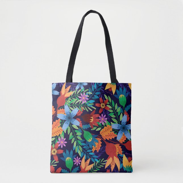 Bolsa Tote Padrão Floral Exótico Colorido-32436 (Frente)