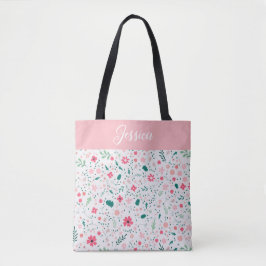 Bolsa Tote Padrão Floral Ilustrado de Coloração de outono Bon