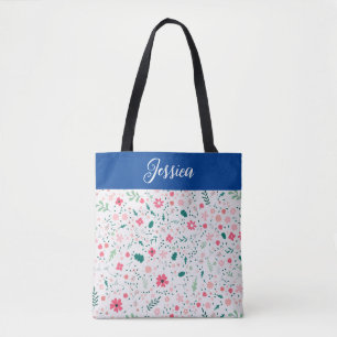 Bolsa Tote Padrão Floral Ilustrado de Coloração de outono Bon