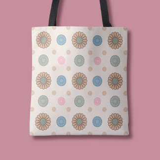 Bolsa Tote Padrão Floral Inspirado por Pastel Babylonian