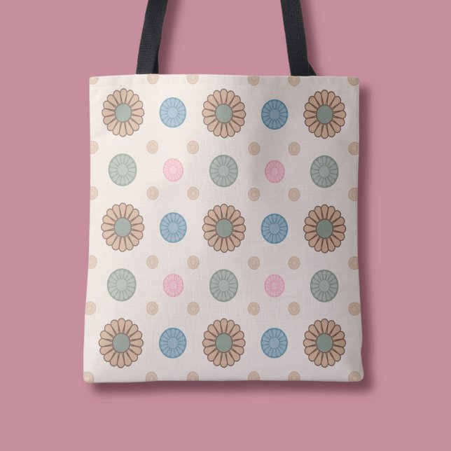 Bolsa Tote Padrão Floral Inspirado por Pastel Babylonian (Criador carregado)