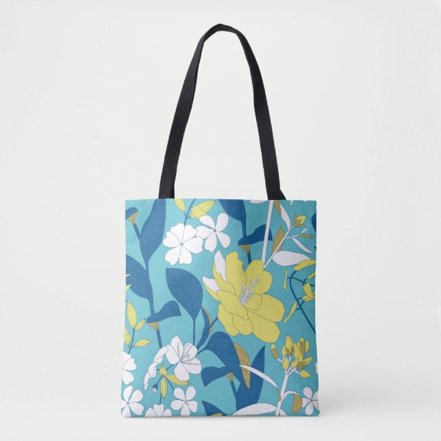 Bolsa Tote Padrão Floral Invisível.  (Frente)