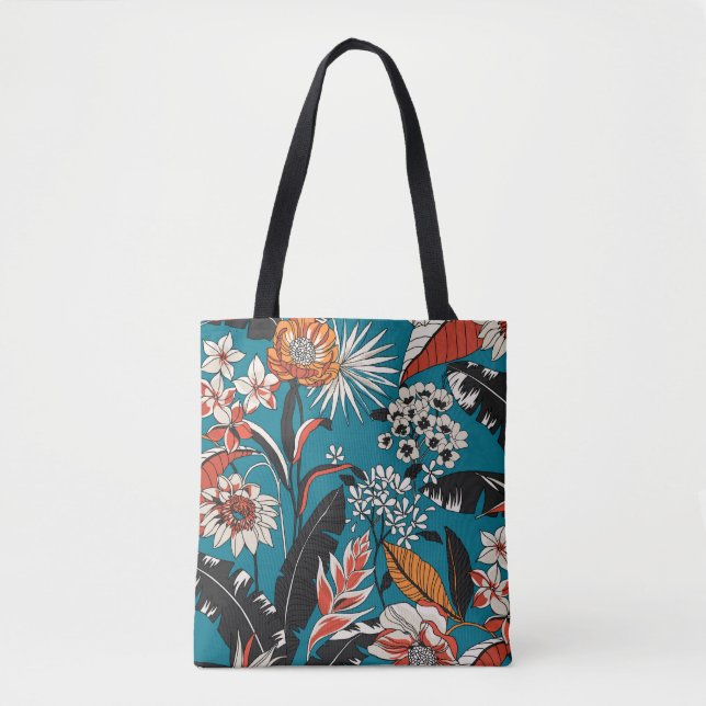 Bolsa Tote Padrão Floral Invisível (Frente)