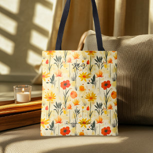 Bolsa Tote Padrão Floral Leve – Flor Botânica Fresca