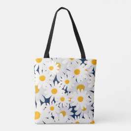 Bolsa Tote Padrão Floral Margarida Amarela Fofa