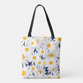 Bolsa Tote Padrão Floral Margarida Amarela Fofa