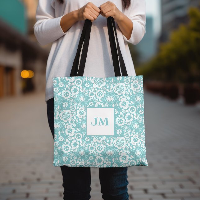Bolsa Tote Padrão Floral Mod com Iniciais (Criador carregado)