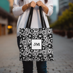 Bolsa Tote Padrão Floral Mod com Iniciais