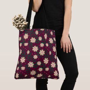 Bolsa Tote Padrão Floral Moderno Elegante