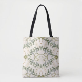 Bolsa Tote Padrão Floral Neutro Elegante