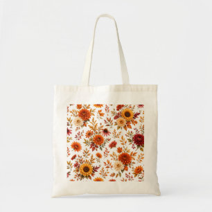Bolsa Tote Padrão Floral Outono Vintage com Girassóis