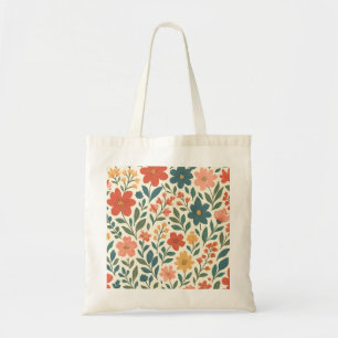 Bolsa Tote Padrão Floral Pintado à Mão – Botânica Colorida