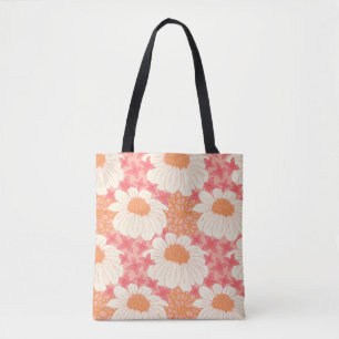 Bolsa Tote Padrão Floral Rosa Feminino