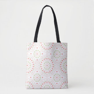 Bolsa Tote Padrão Floral Rosa Mandala Minimalista Fofo Chic