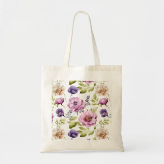 Bolsa Tote Padrão Floral Roxo da Sinfonia do Royal Bloom