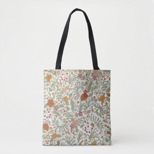 Bolsa Tote Padrão floral sem costura.  (Frente)