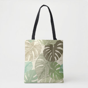 Bolsa Tote Padrão floral sem costura da Monstera del Tropica