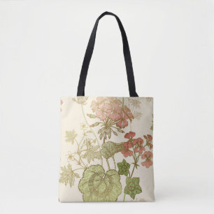 Bolsa Tote Padrão floral sem costura. Folhagem verde, gera ro