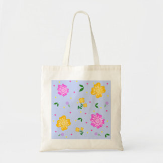 Bolsa Tote Padrão Floral Sem Costura Rosa e Amarelo