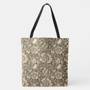 Bolsa Tote Padrão floral sépia vintage incrível