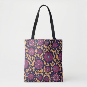 Bolsa Tote Padrão floral ventiço. orna nacional usbeque suz