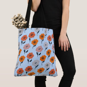 Bolsa Tote Padrão Floral Vibrante