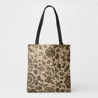 Bolsa Tote padrão floral vintage