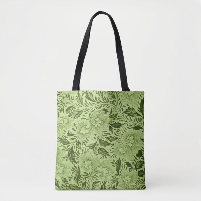 Bolsa Tote padrão floral vintage (Frente)