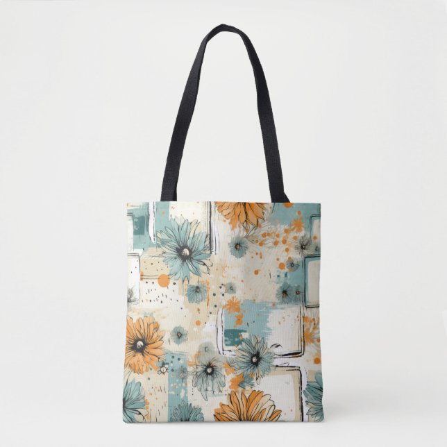 Bolsa Tote Padrão Floral Vintage (3) (Frente)