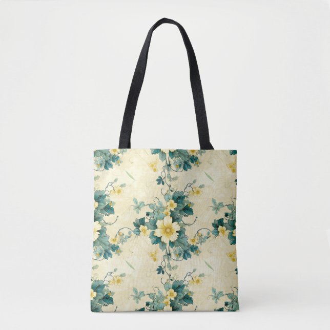 Bolsa Tote Padrão Floral Vintage (4) (Frente)
