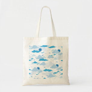 Bolsa Tote Padrão Fluffy Cloud Sunny White Sky