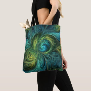 Bolsa Tote Padrão Fracional Azul AI