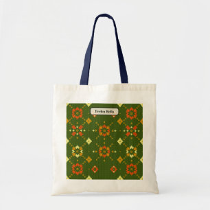 Bolsa Tote Padrão Geométrico Aconchegante de Tricô Retrô