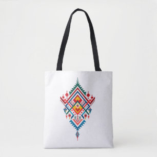 Bolsa Tote Padrão Geométrico Amazigue Marroquino Tradiciona