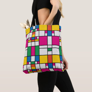Bolsa Tote Padrão Geométrico Bauhaus
