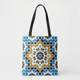 Bolsa Tote Padrão Geométrico Boho Tradicional Mosaico Marroqu