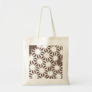 Bolsa Tote Padrão geométrico castanho e branco