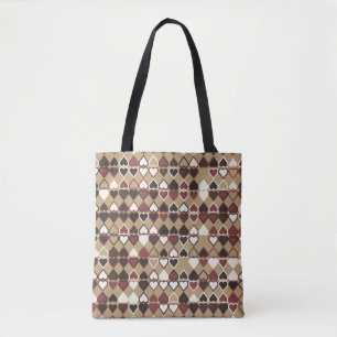 Bolsa Tote Padrão geométrico com elementos coloridos, abstrat
