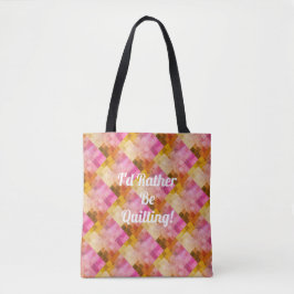 Bolsa Tote Padrão Geométrico de Aquarela Rosa Personalizado