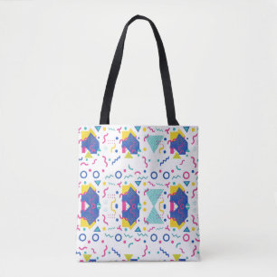 Bolsa Tote Padrão Geométrico de Retro Memphis