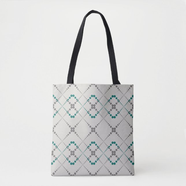 Bolsa Tote Padrão geométrico de zag retrô (Frente)