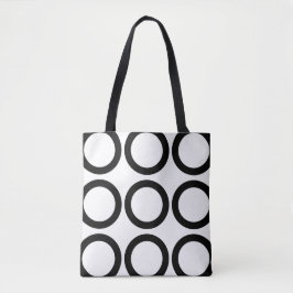 Bolsa Tote Padrão Geométrico do Círculo Negro e Branco