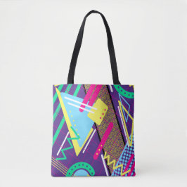 Bolsa Tote Padrão geométrico dos anos 90