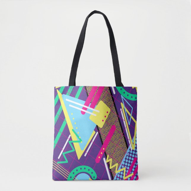 Bolsa Tote Padrão geométrico dos anos 90 (Frente)