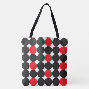 Bolsa Tote Padrão Geométrico dos Pontos Pretos Vermelhos Negr