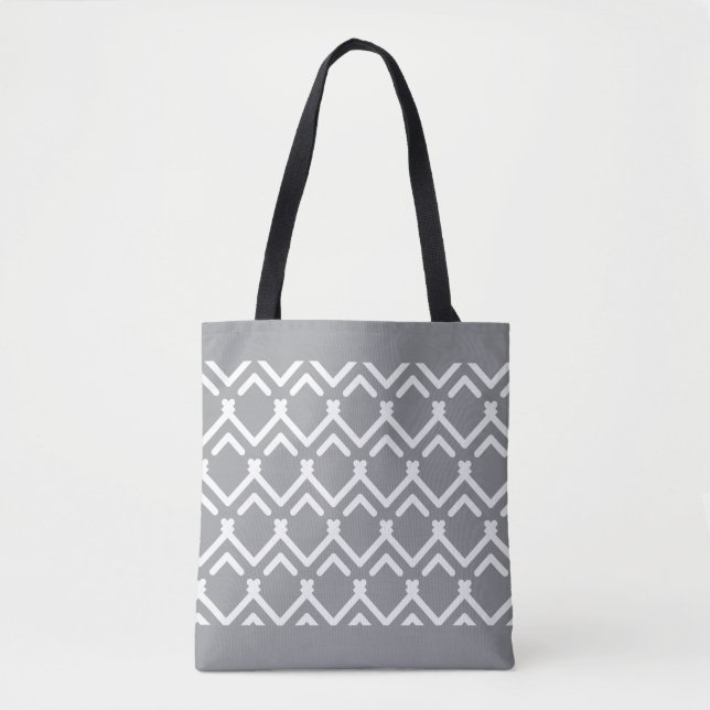 Bolsa Tote Padrão Geométrico Horizontal Zigzag (Frente)