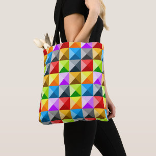 Bolsa Tote Padrão geométrico Legal do triângulo colorido