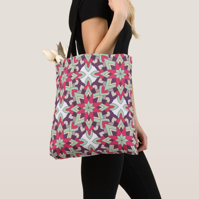 Bolsa Tote Padrão Geométrico Moderno – Cor Mínima  (Close Up)
